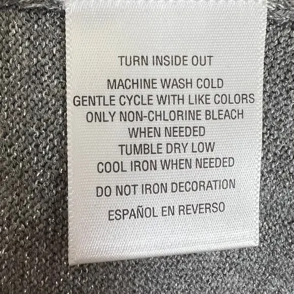 Style & Co Womens Sweater XL Gray Metallic Penguin Holiday Pullover Long Sleeve - Picture 6 of 6